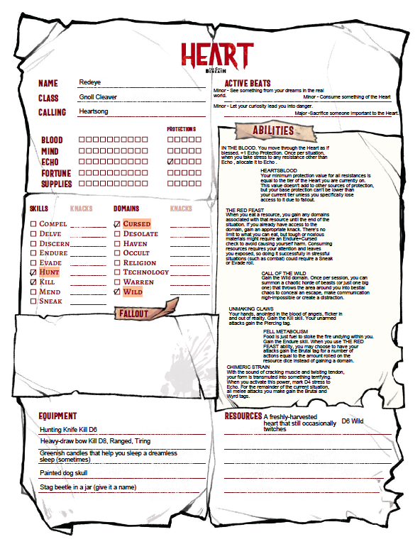 Redeye the Cleaver Character Sheet