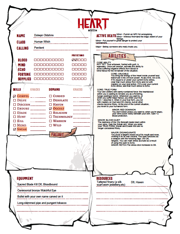 Dolwyn Oldshire, the Witch Character Sheet