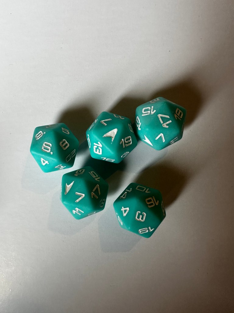 five d20s - Star Fleet themed