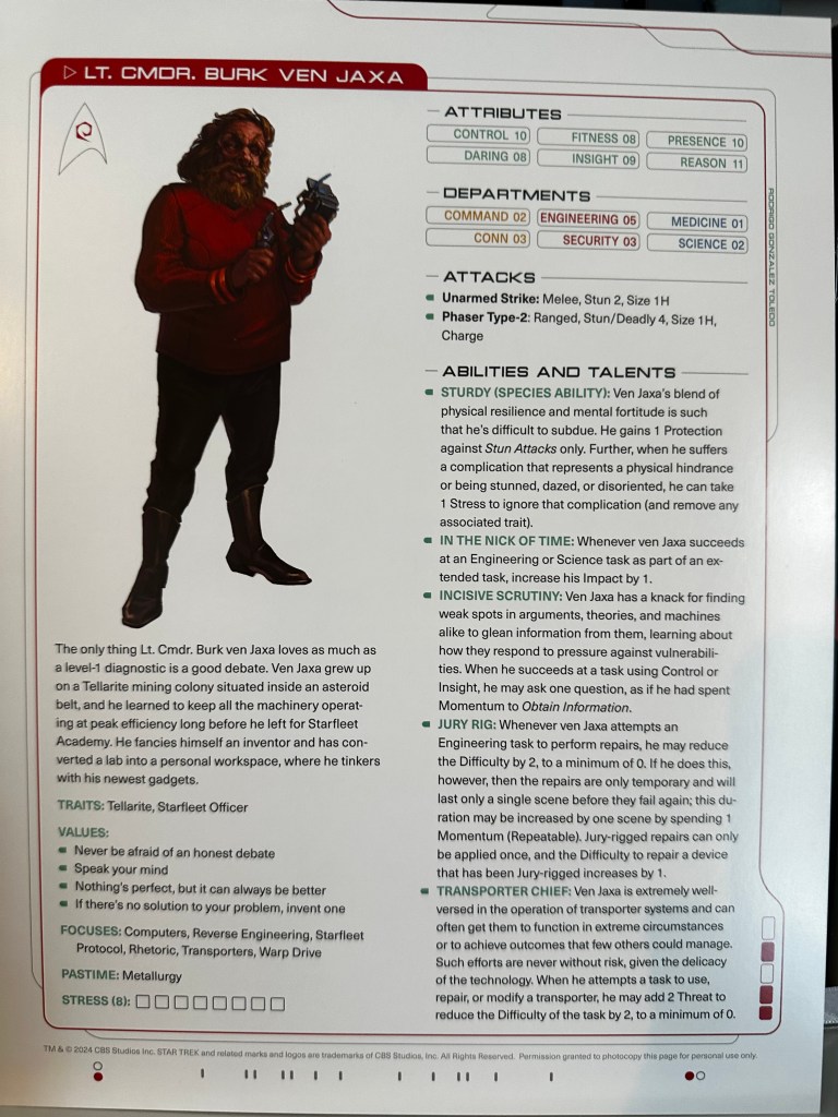 Burk ven Jaxa Tellerite engineer character sheet
