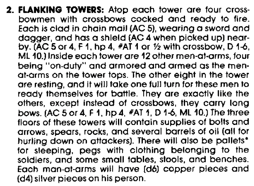 Description of hte guard towers in the Keep.